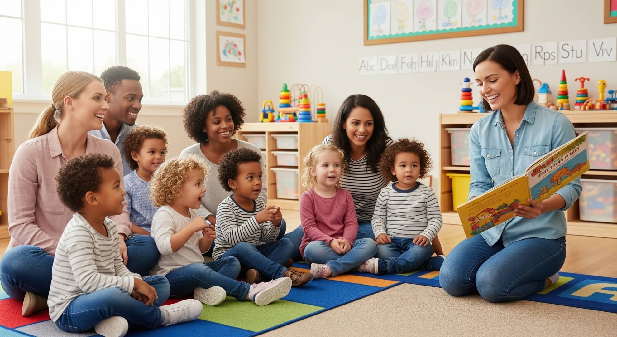 Preschool children engaged in creative learning